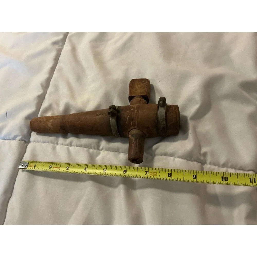 Antique Wooden Barrel Tap Spigot Vtg Primitive Beer Keg Spout Farmhouse Decor